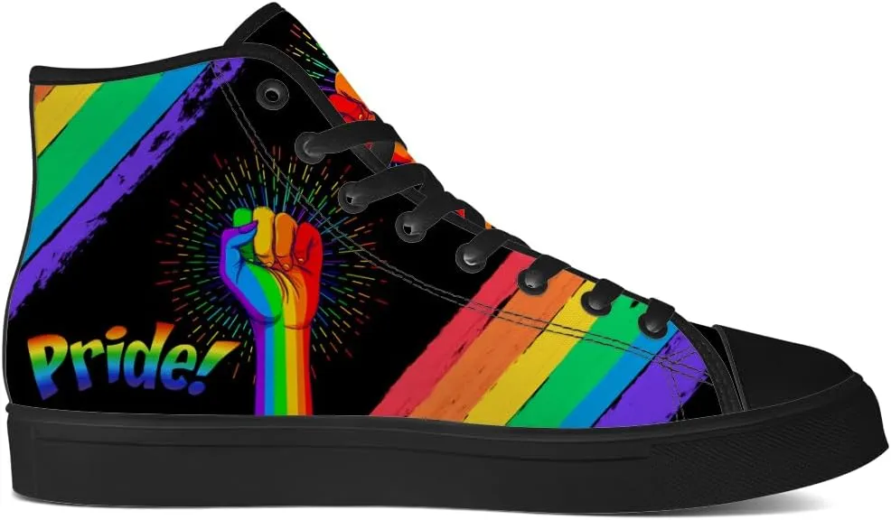 High Top Shoes for Men Women LGBT High Top Canvas Sneakers Casual Shoes Gifts for Boyfriend Girlfriend