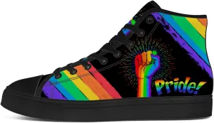 High Top Shoes for Men Women LGBT High Top Canvas Sneakers Casual Shoes Gifts for Boyfriend Girlfriend