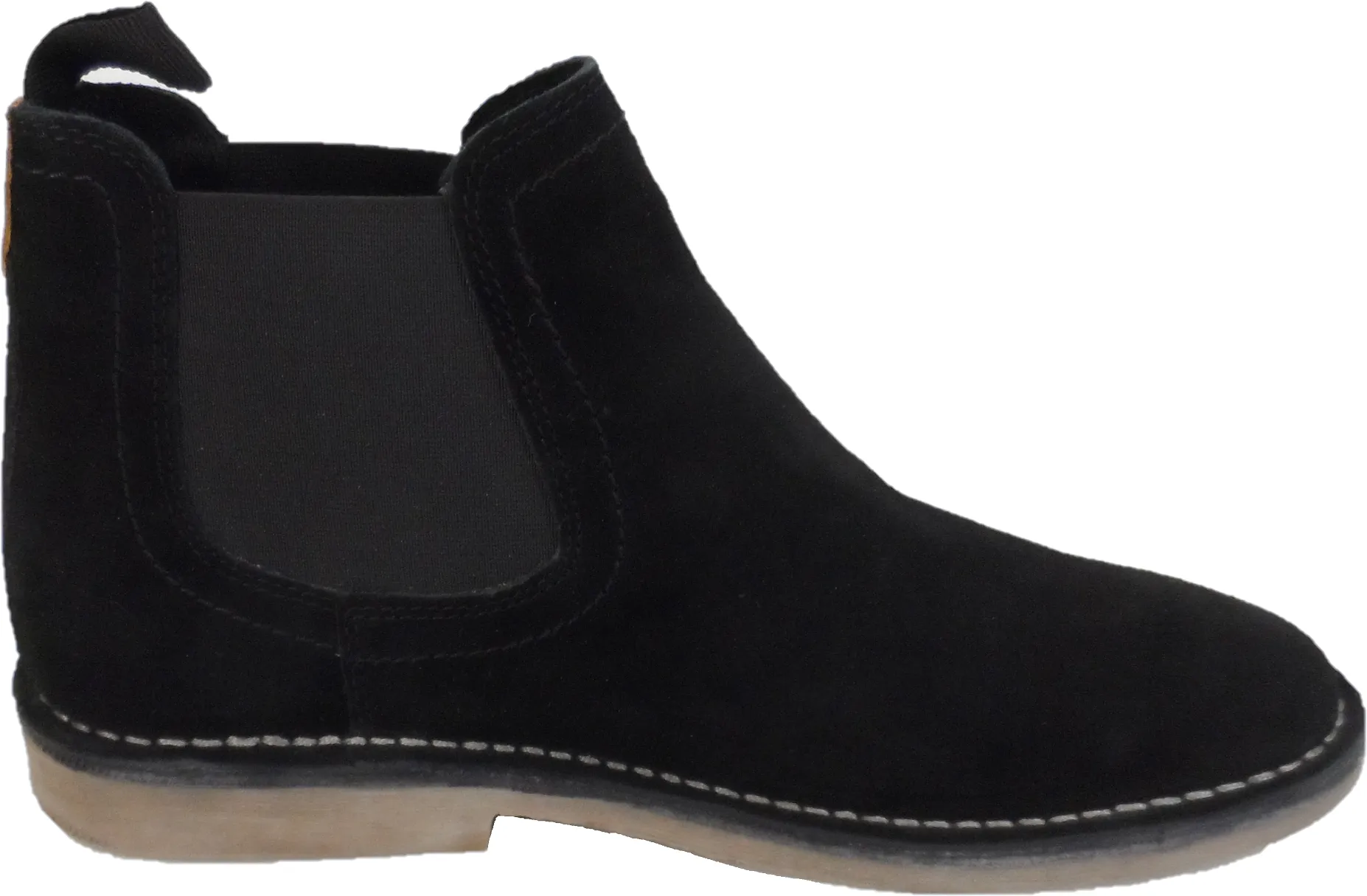 Hush Puppies Mens Black Real Suede Chelsea Desert Boots