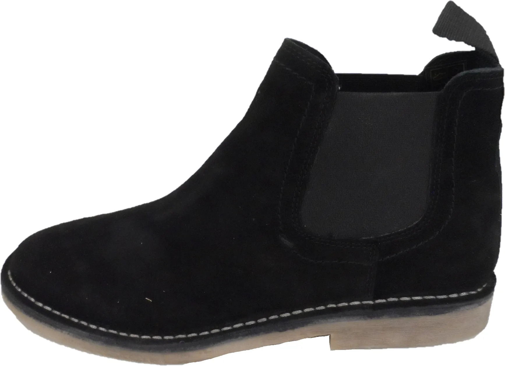 Hush Puppies Mens Black Real Suede Chelsea Desert Boots