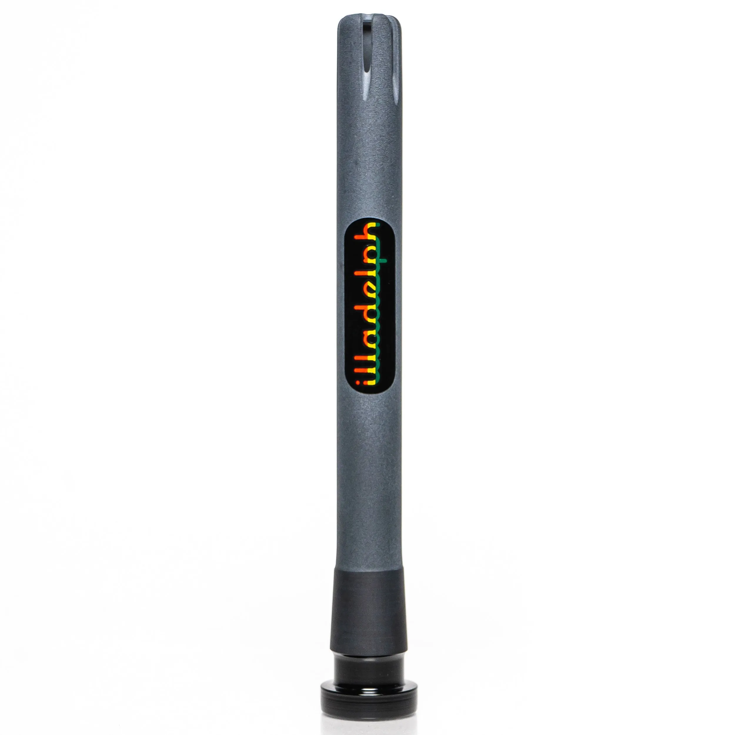 Illadelph - 6 Slit Downstem - Frosted Black w/ Rasta Label