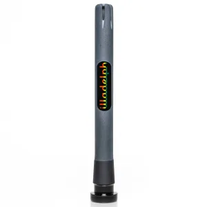 Illadelph - 6 Slit Downstem - Frosted Black w/ Rasta Label