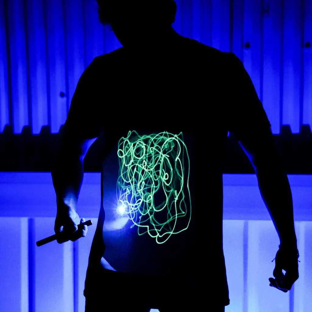 Illuminated Apparel Adults Interactive Glow In The Dark T-Shirt
