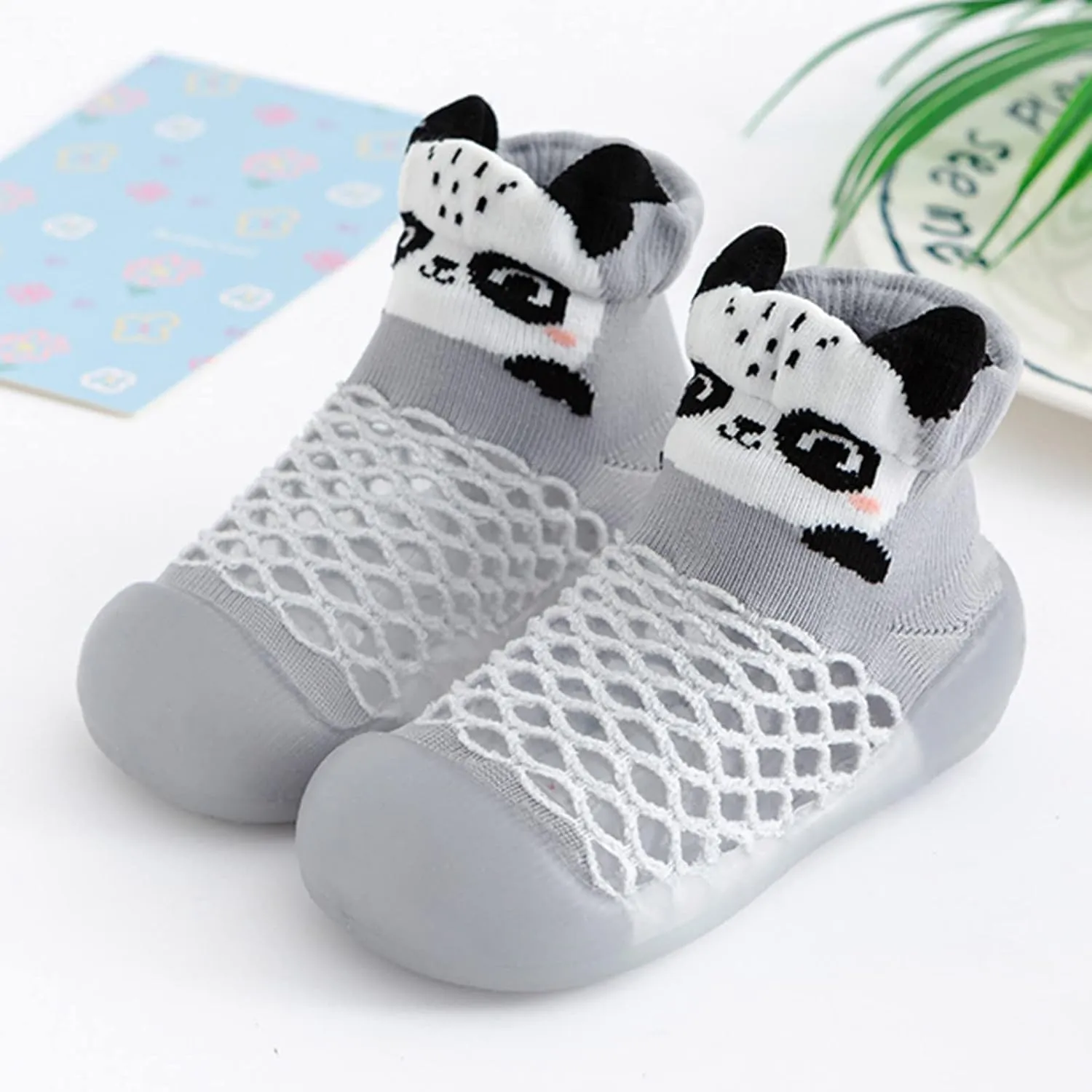 Infant Boys Girls Animal Print Cartoon Shoes Toddler Mesh The Floor Non Slip Prewalker Shoes Toddler Shoes for Girls