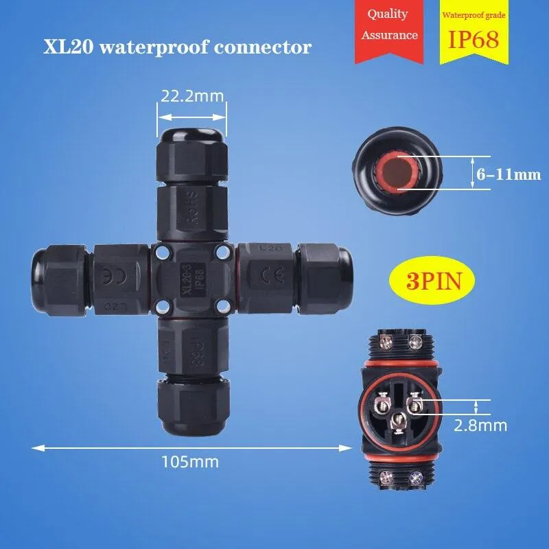 IP68 Waterproof Connector Y-type UM25 3/4/5 Pin Electrical Terminal Adapter Wire Connector