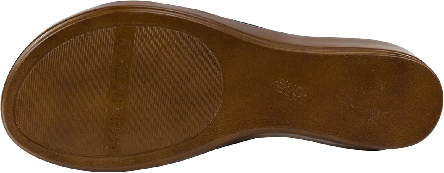 ITALIAN Shoemakers Women's Sofy Wedge Sandal, Comfort Casual Open Toe  Made in Italy, 1.5" Heel