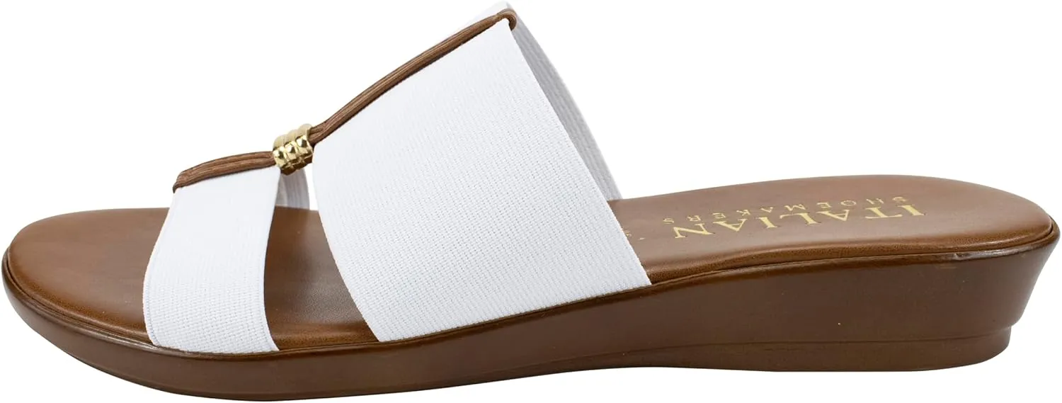 ITALIAN Shoemakers Women's Sofy Wedge Sandal, Comfort Casual Open Toe  Made in Italy, 1.5" Heel