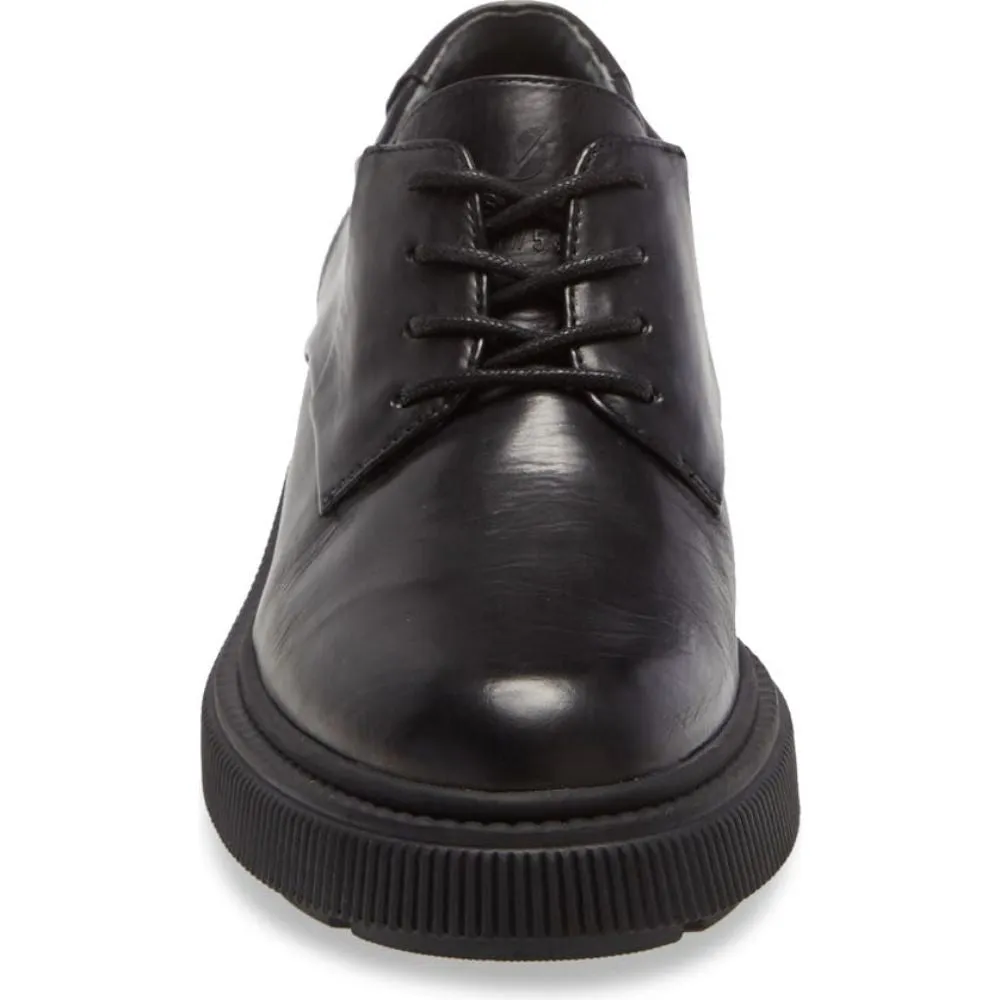 Jaci Black Leather Franco Sarto Oxford Flats