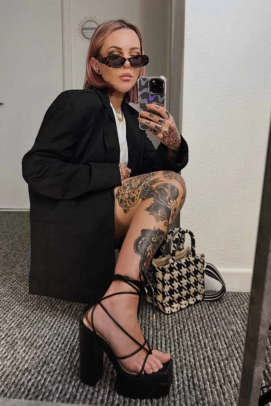 JADE Chunky Platform Heels - Black