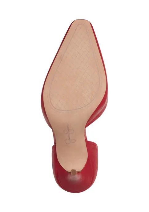 Jessica Simpson Cassiya Richest Red Heel Ankle Straps Pointed Toe Dress Pumps