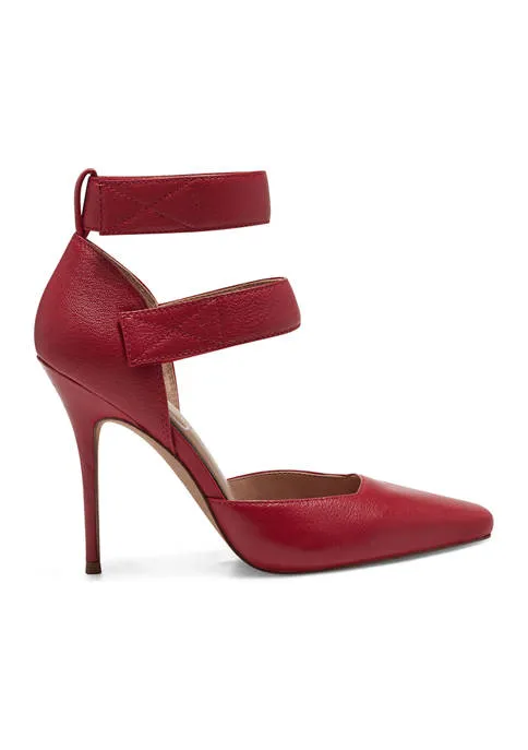 Jessica Simpson Cassiya Richest Red Heel Ankle Straps Pointed Toe Dress Pumps