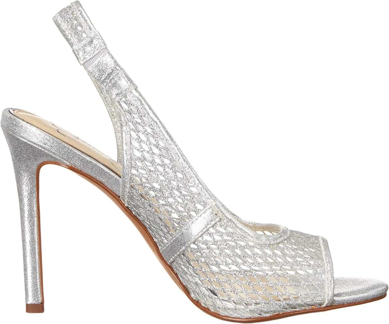 Jessica Simpson Jaisey Clear/Silver Peep Toe Slingback Stiletto Heeled Sandals