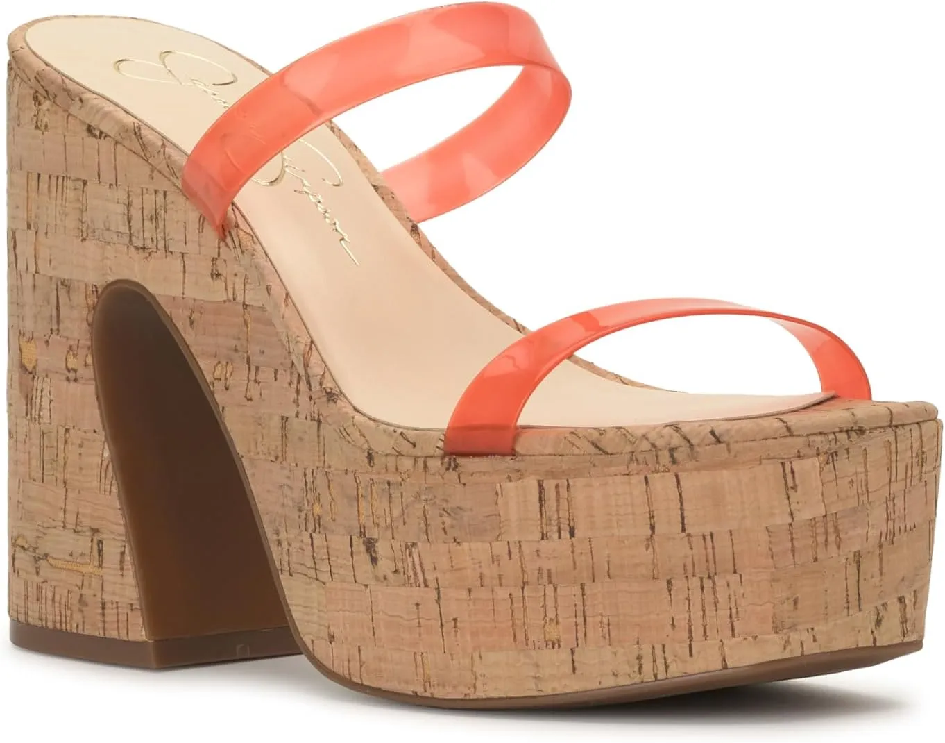 Jessica Simpson Womens Samhita Embellished Shimmer Platform Sandals
