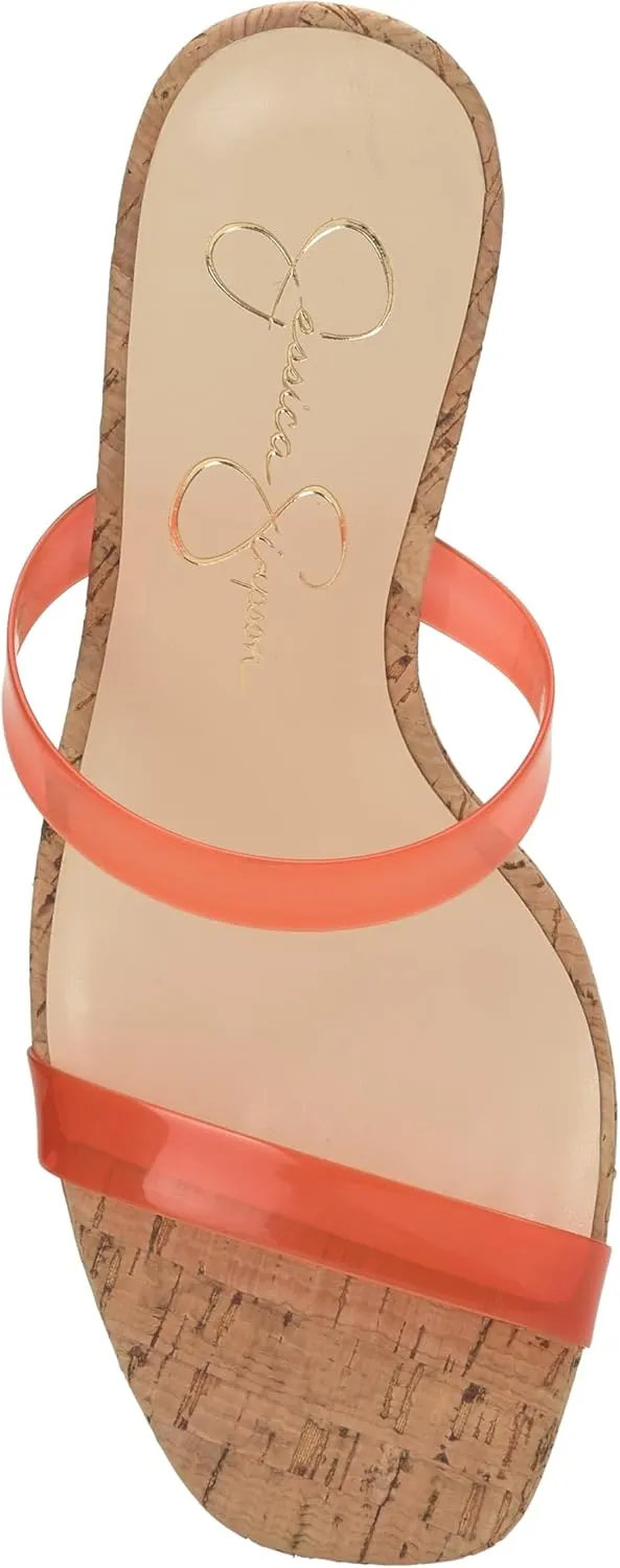 Jessica Simpson Womens Samhita Embellished Shimmer Platform Sandals