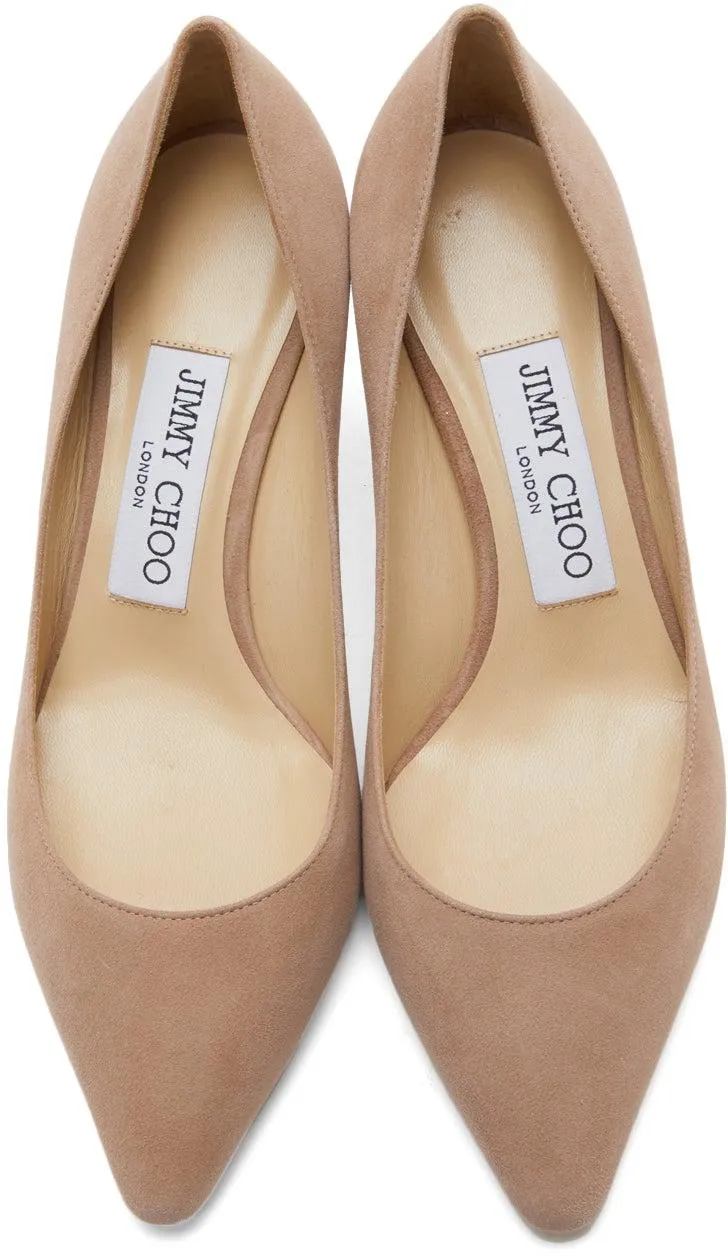 Jimmy Choo Pink Suede Romy 60 Heels