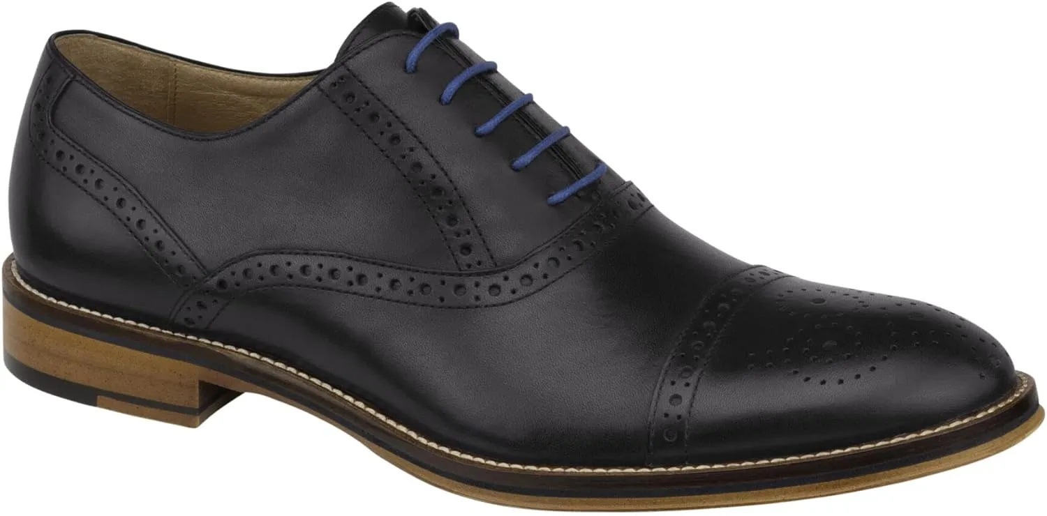 Johnston & Murphy Men’s Conard Cap Toe|Hand-Burnished Leather|Rubber Sole