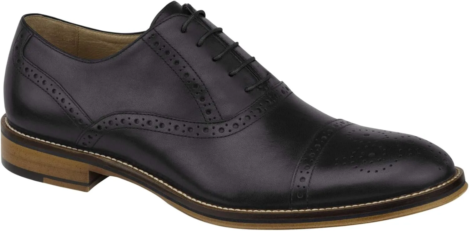 Johnston & Murphy Men’s Conard Cap Toe|Hand-Burnished Leather|Rubber Sole