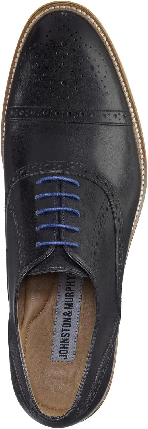 Johnston & Murphy Men’s Conard Cap Toe|Hand-Burnished Leather|Rubber Sole