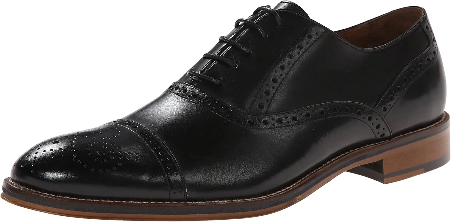 Johnston & Murphy Men’s Conard Cap Toe|Hand-Burnished Leather|Rubber Sole