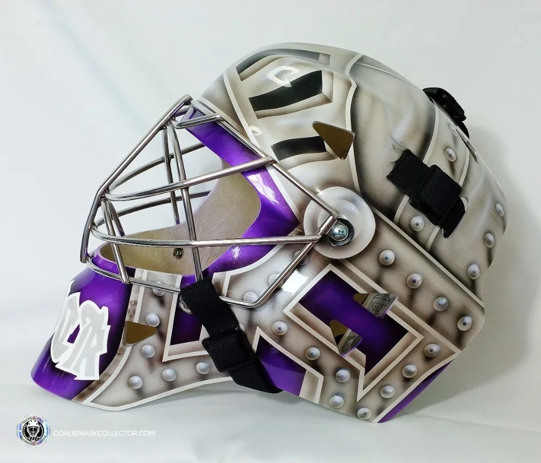 Jonathan Quick Unsigned Goalie Mask L.A. Kings Purple Tribute