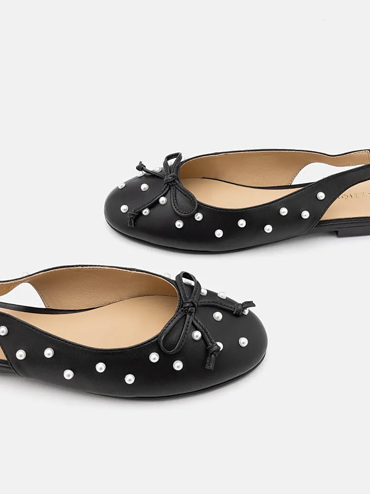 Journee Pearl Décor Bow Slingbacks