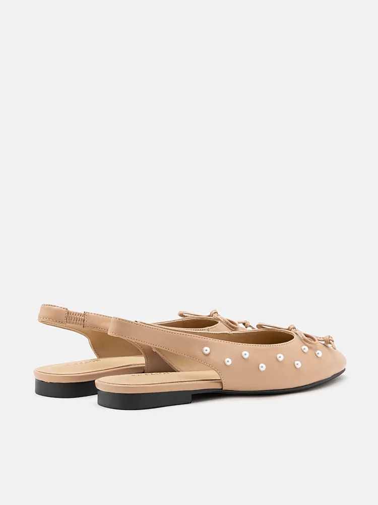 Journee Pearl Décor Bow Slingbacks