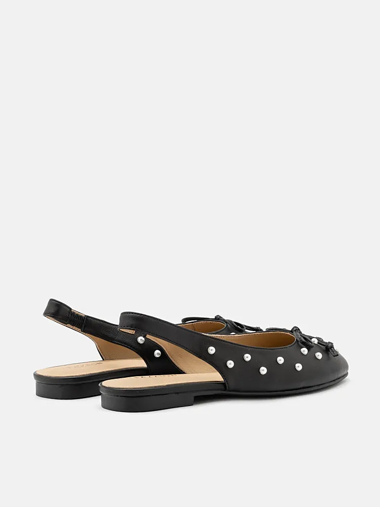 Journee Pearl Décor Bow Slingbacks