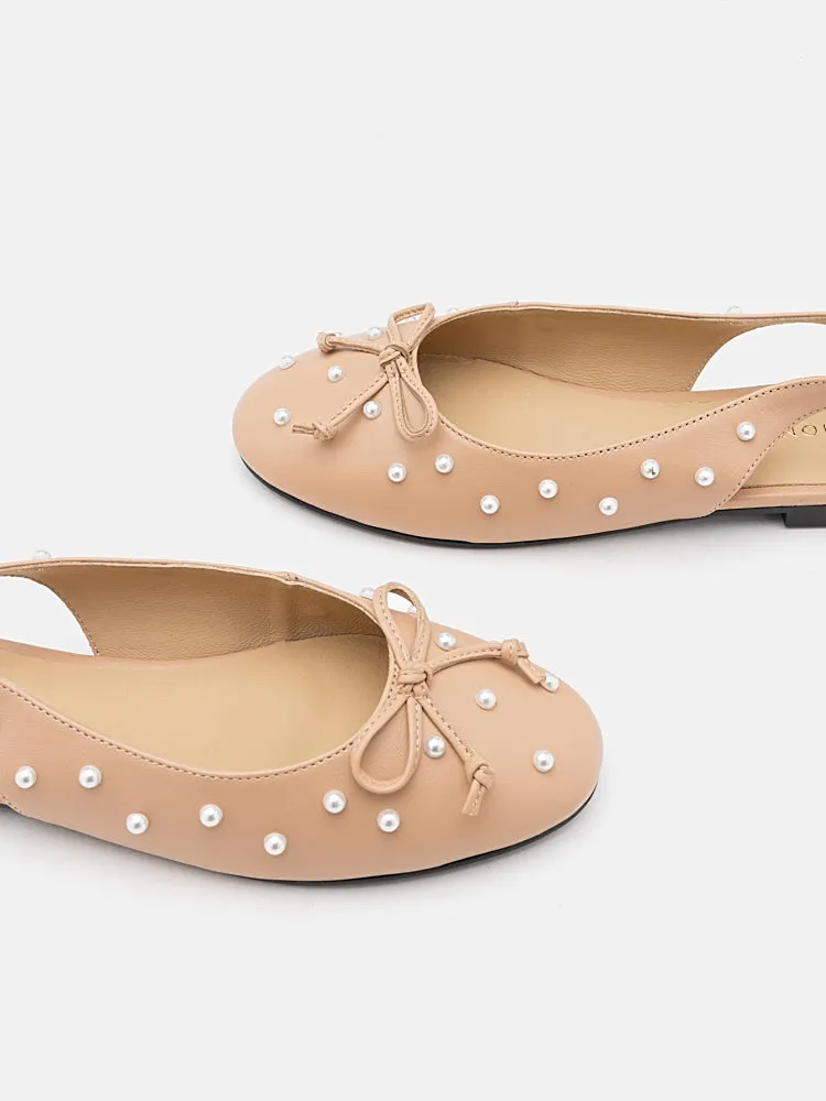 Journee Pearl Décor Bow Slingbacks