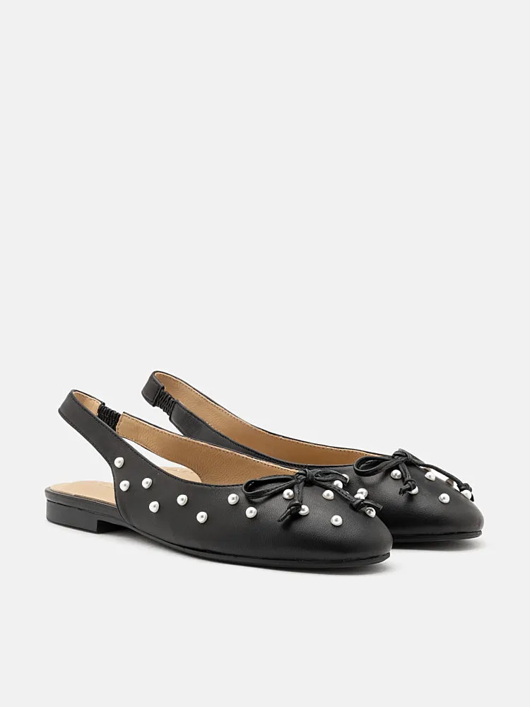 Journee Pearl Décor Bow Slingbacks