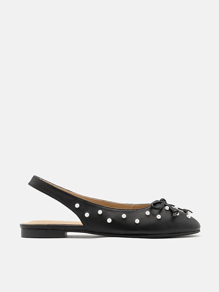 Journee Pearl Décor Bow Slingbacks