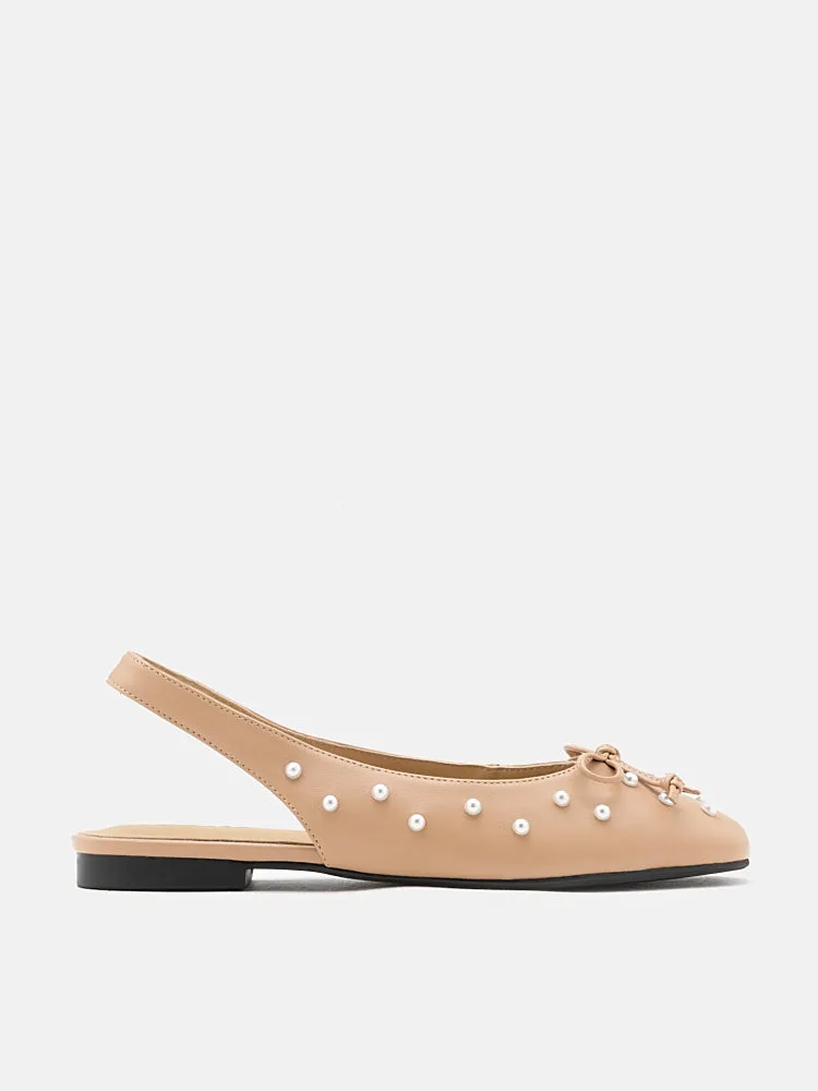 Journee Pearl Décor Bow Slingbacks