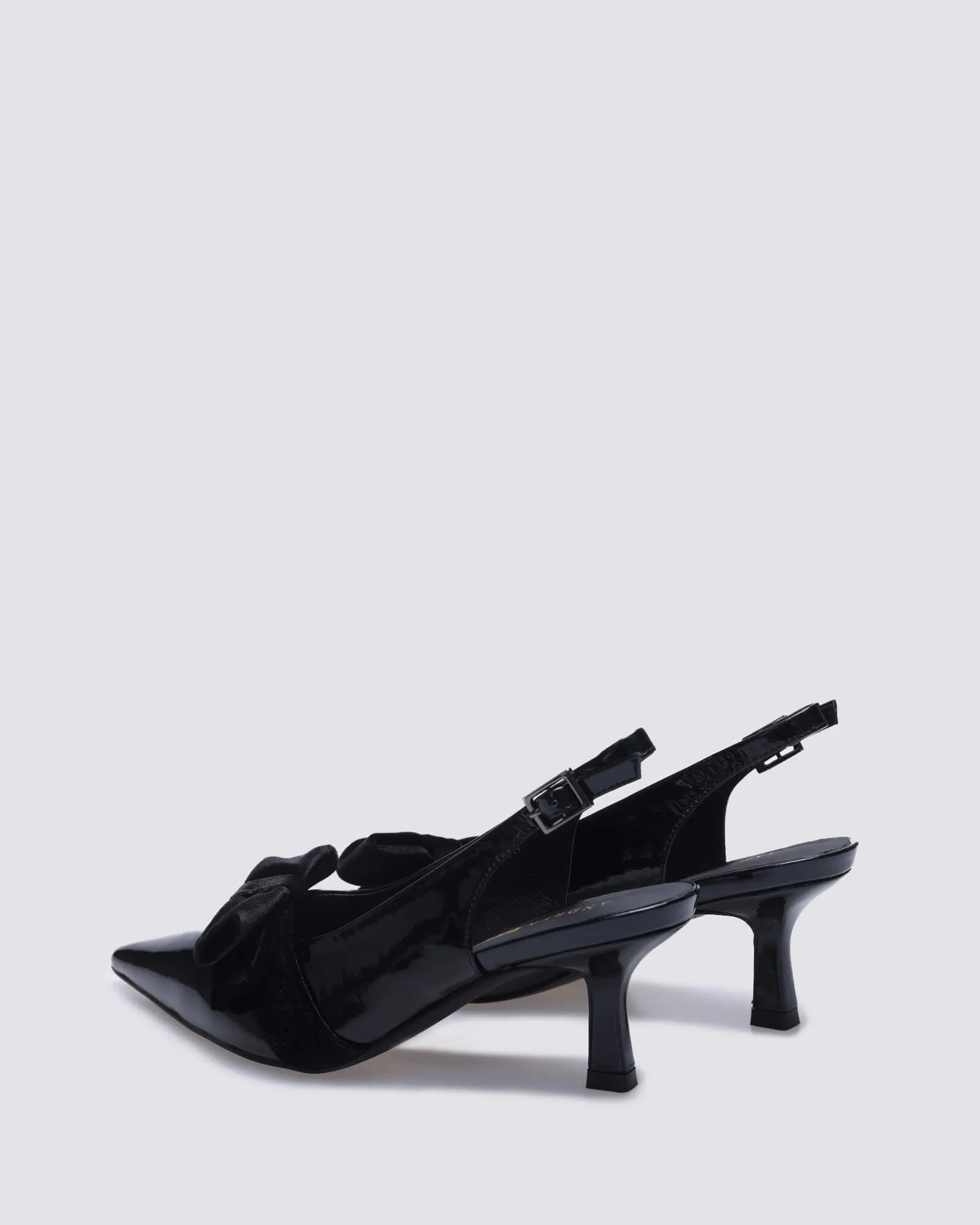 JULIA SLINGBLACK HEELS BLACK PATENT LEATHER