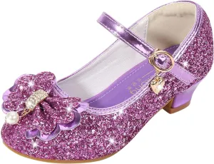 Kids Little Girls Dress Pumps Glitter Sequins Low Heels Mary Jane Party Dance Shoes Dress Shoes Toddler Girl