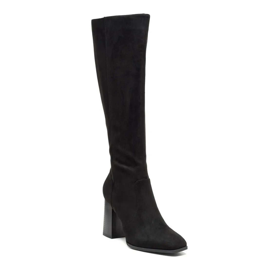 Knee High Suede Boots in Black