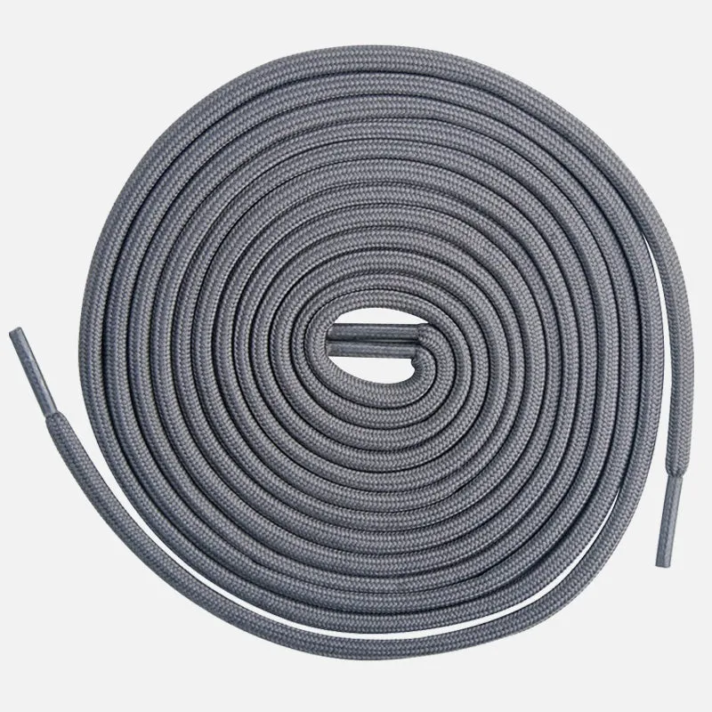 Knixmax Strong Round Shoe Laces Grey for Walking Boots Hiking Shoes Trainers Sneakers