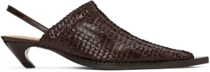 KNWLS Brown Woven Heeled Mules
