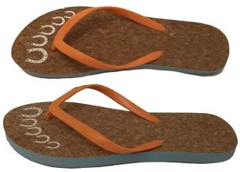 Ladies Cork Lined Horseshoes Flip Flops - Turquoise