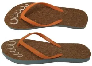 Ladies Cork Lined Horseshoes Flip Flops - Turquoise