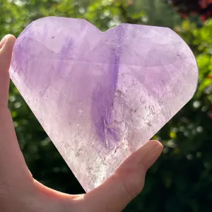 Large Phantom Amethyst Faceted Heart