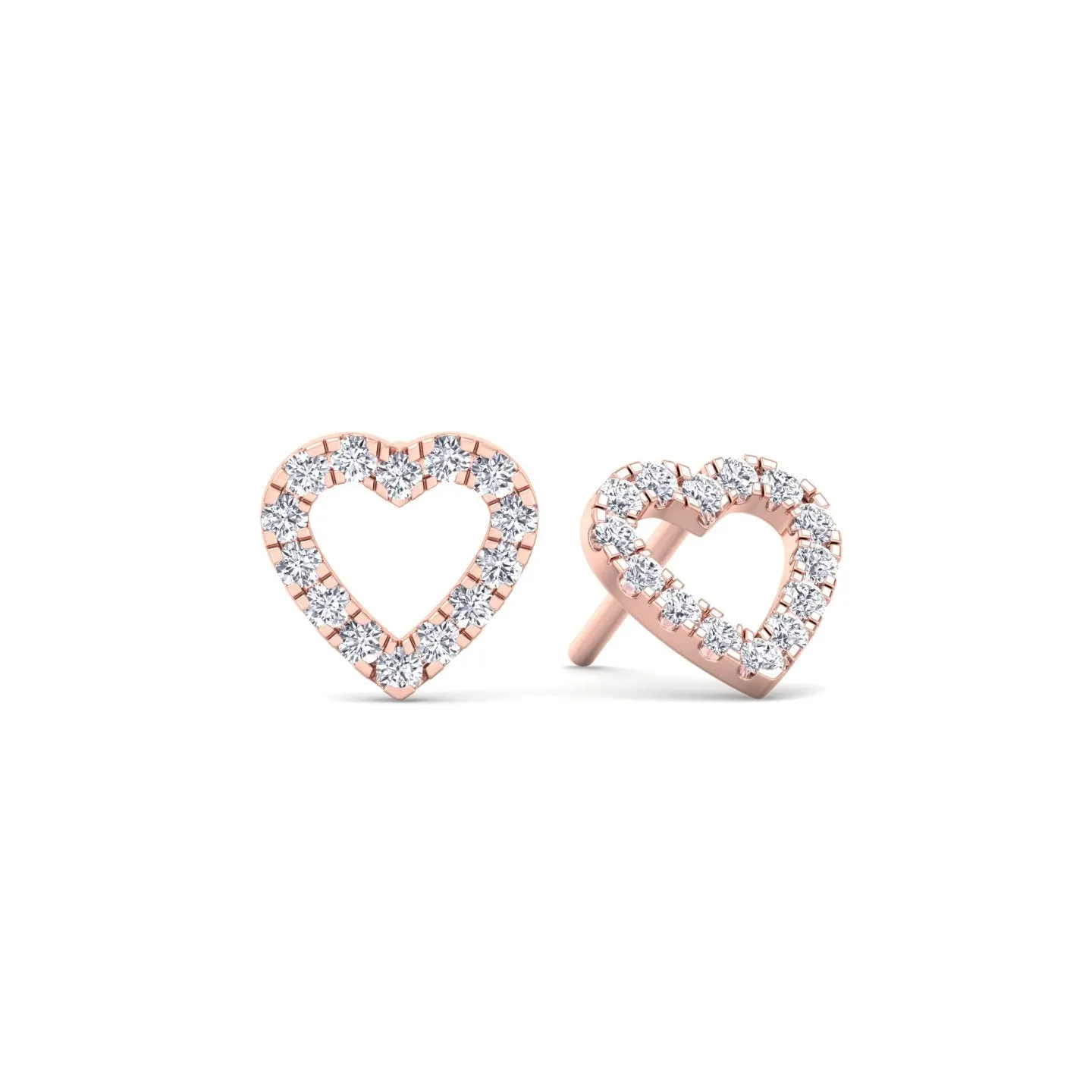 Laura - Open Heart Diamond Studs ( 0.40ct )