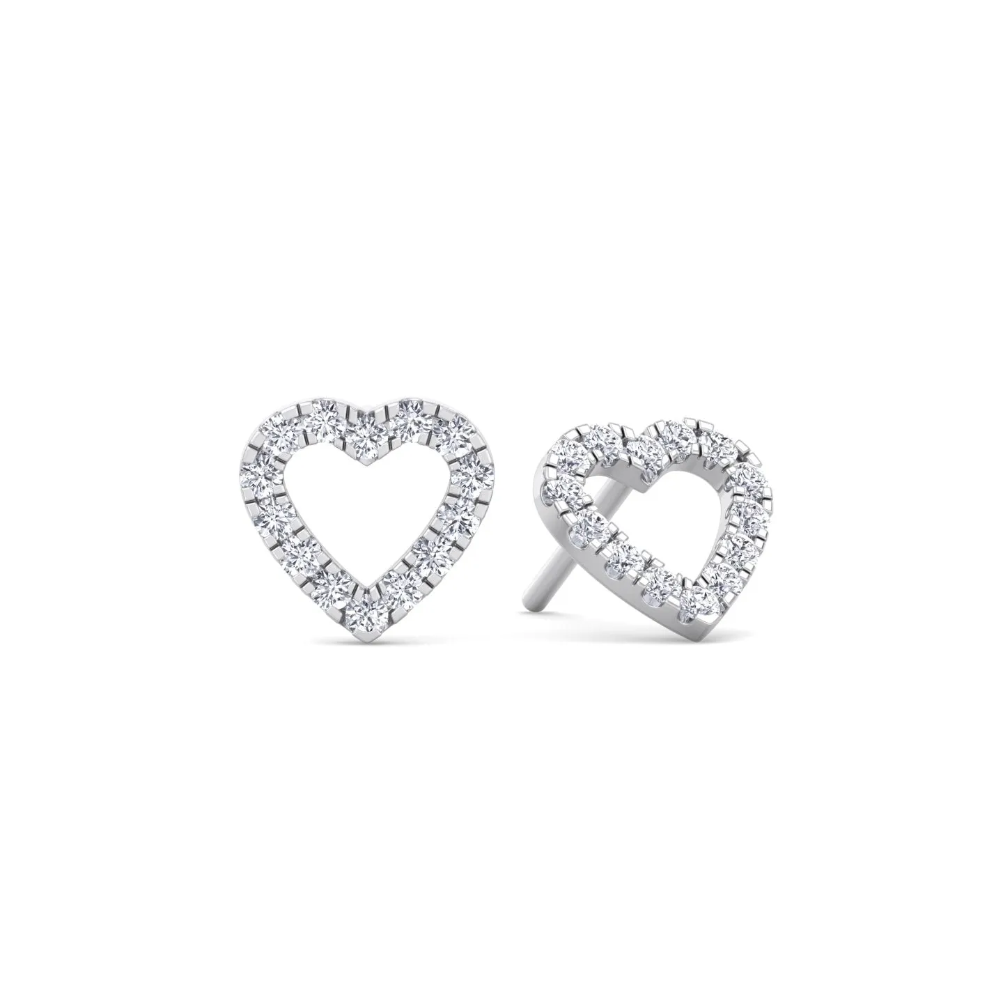 Laura - Open Heart Diamond Studs ( 0.40ct )