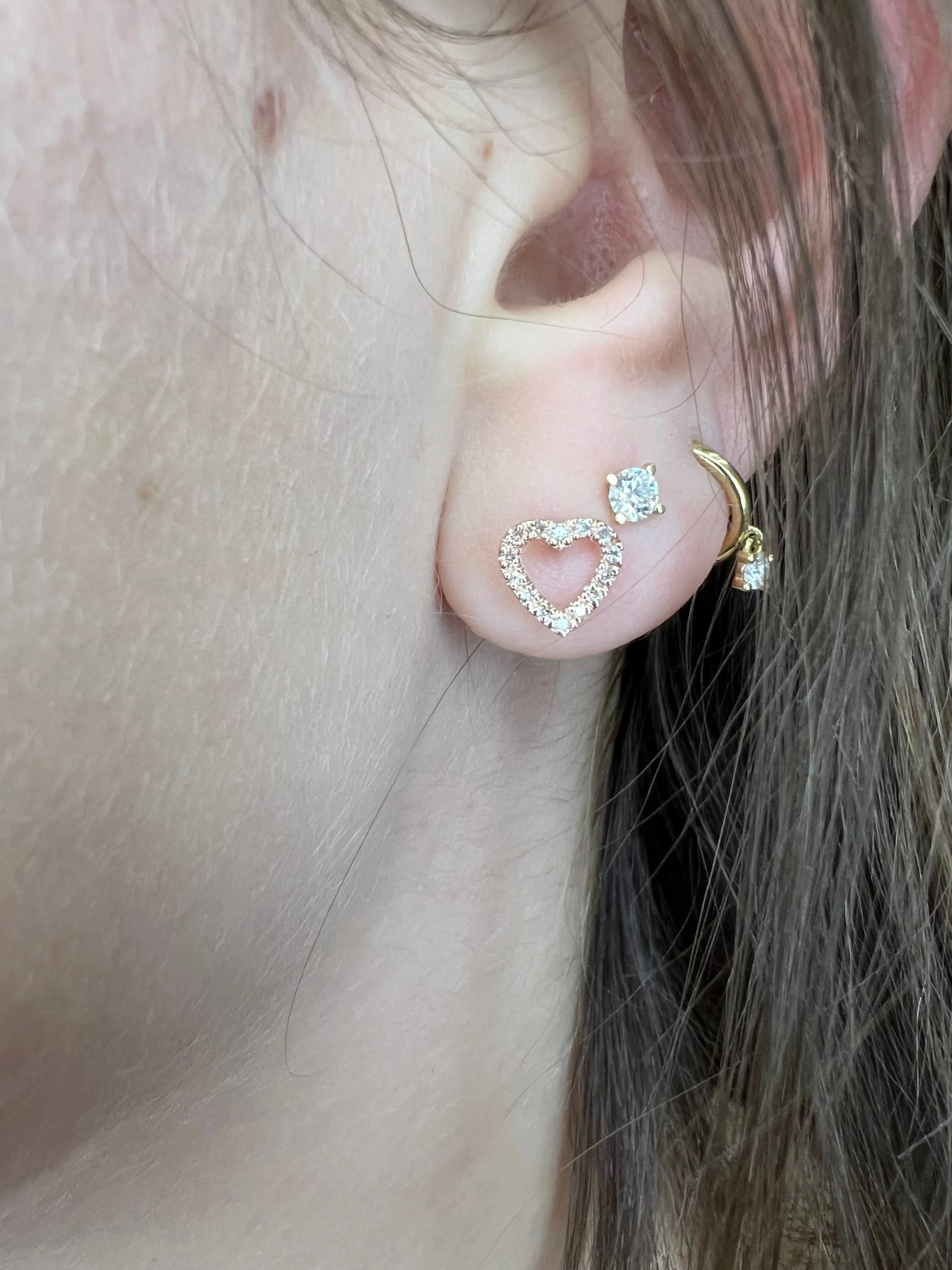 Laura - Open Heart Diamond Studs ( 0.40ct )