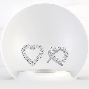Laura - Open Heart Diamond Studs ( 0.40ct )