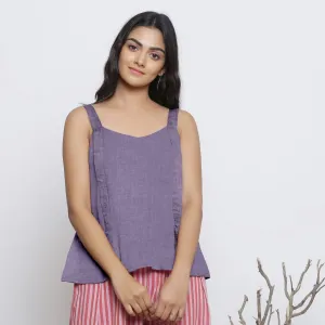Lavender Linen Convertible Tie-Up Spaghetti Top
