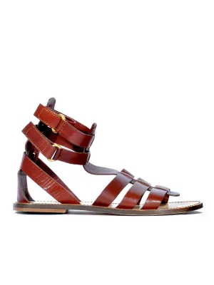 Leather Gladiator Flat Sandals