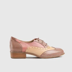 Leather Oxfords Brown/Purple HA025