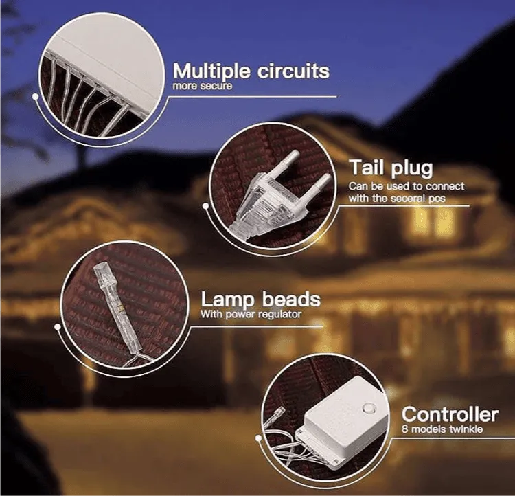 Led Curtain Lights, Garland Light, Outdoor Decorative Light, Fairy String Light