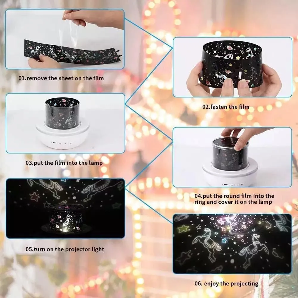 Led Night Light Projector, Rotating Projection Lamp, Romantic Night Lighting Lamp