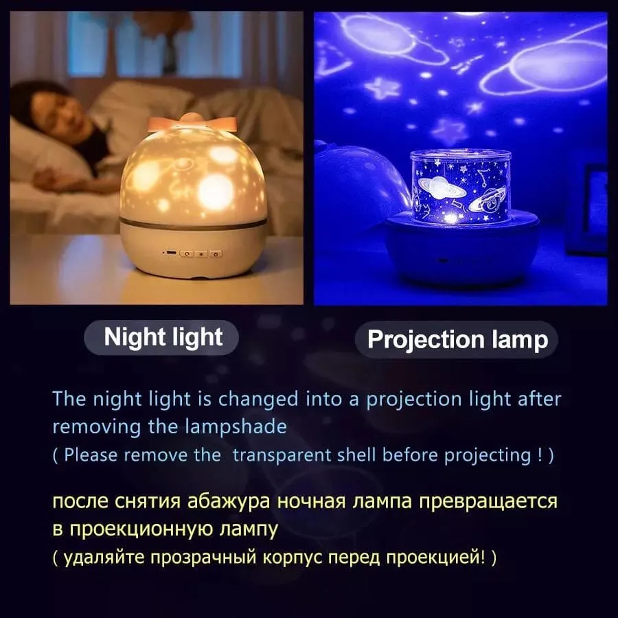 Led Night Light Projector, Rotating Projection Lamp, Romantic Night Lighting Lamp