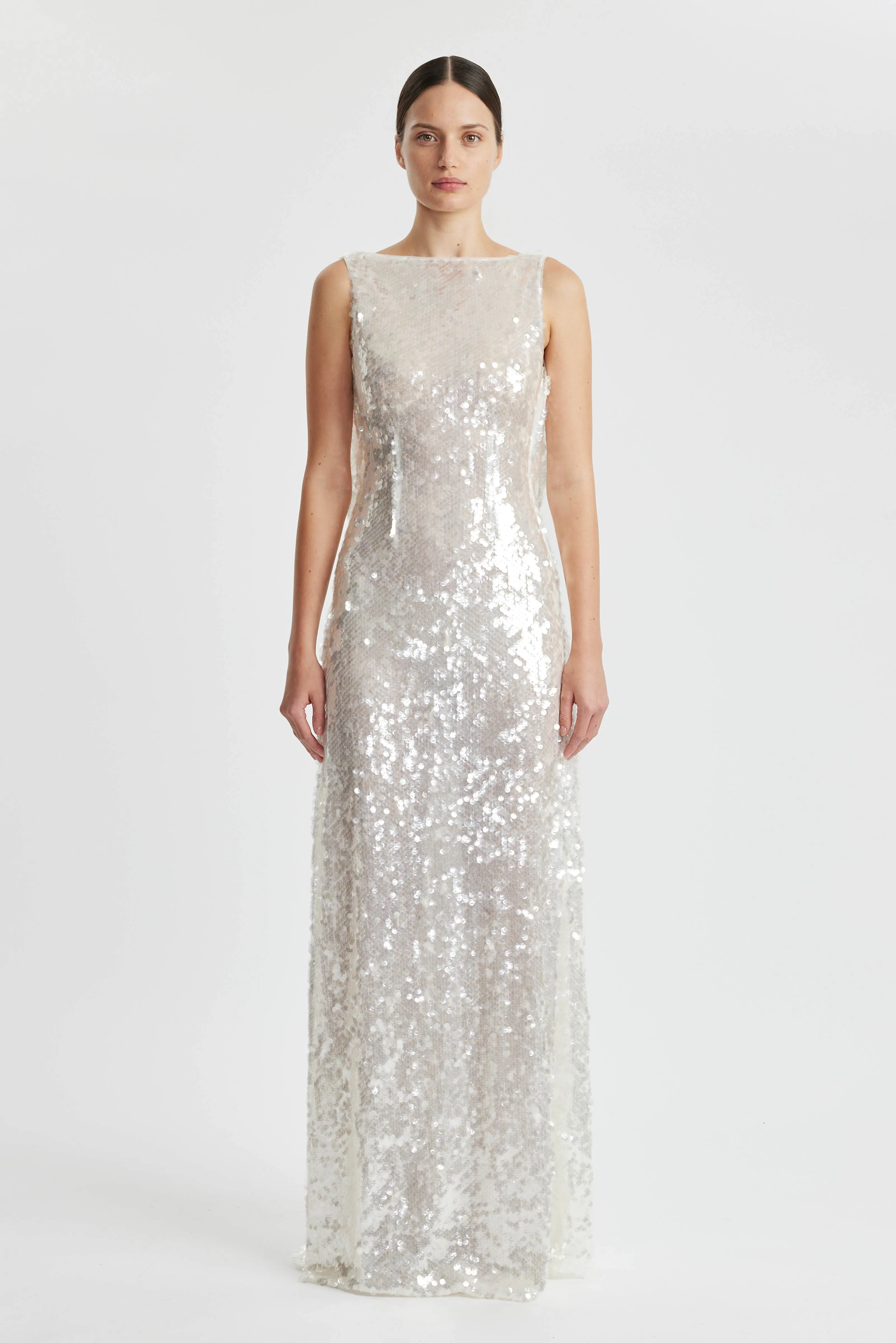 Leoni Dress In Clear Sequins